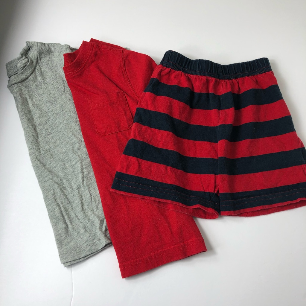 Gap Old Navy Short Sleeve Bundle Red Striped